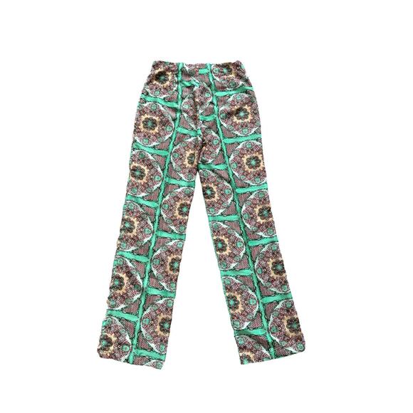 Gianni Bini Women's Medium Green Red White Geometric Paisley Print Flowy Pants - Picture 10 of 16